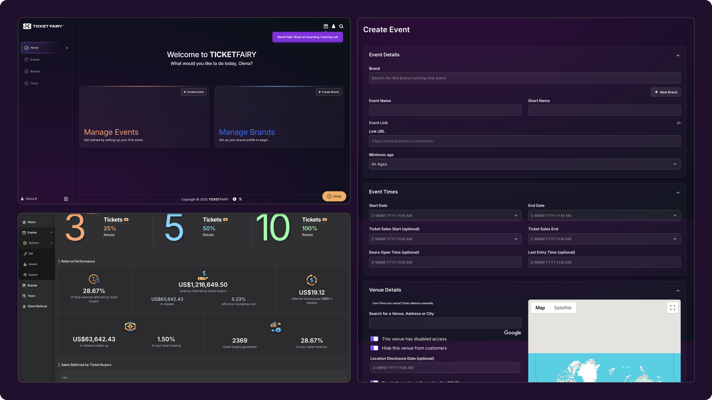 The legacy dashboard before redesign