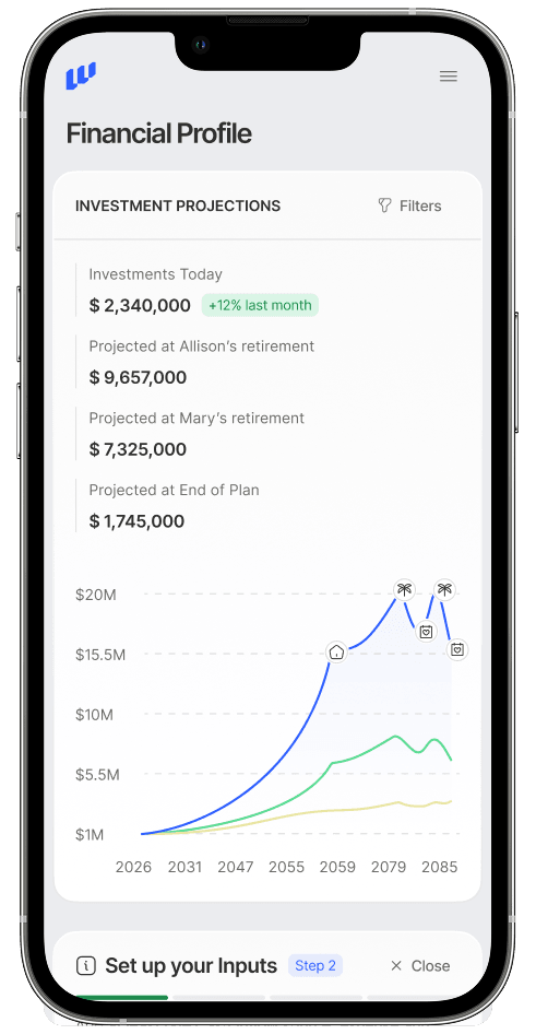 WealthTrace Monte Carlo settings